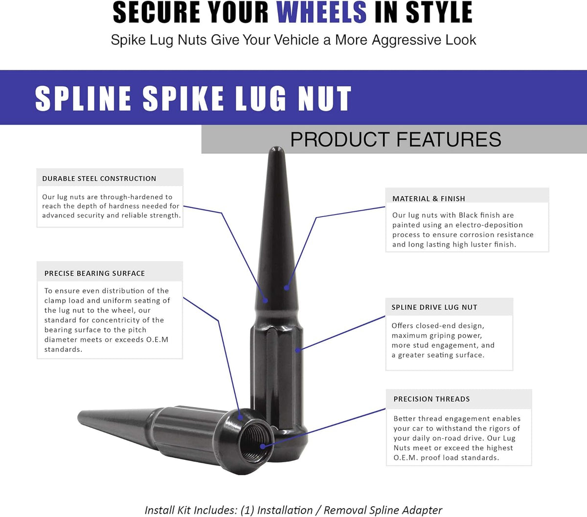 Spike M14 1.5 5Lg Pack of 2 Wheel Accessories Parts Kit T60463
