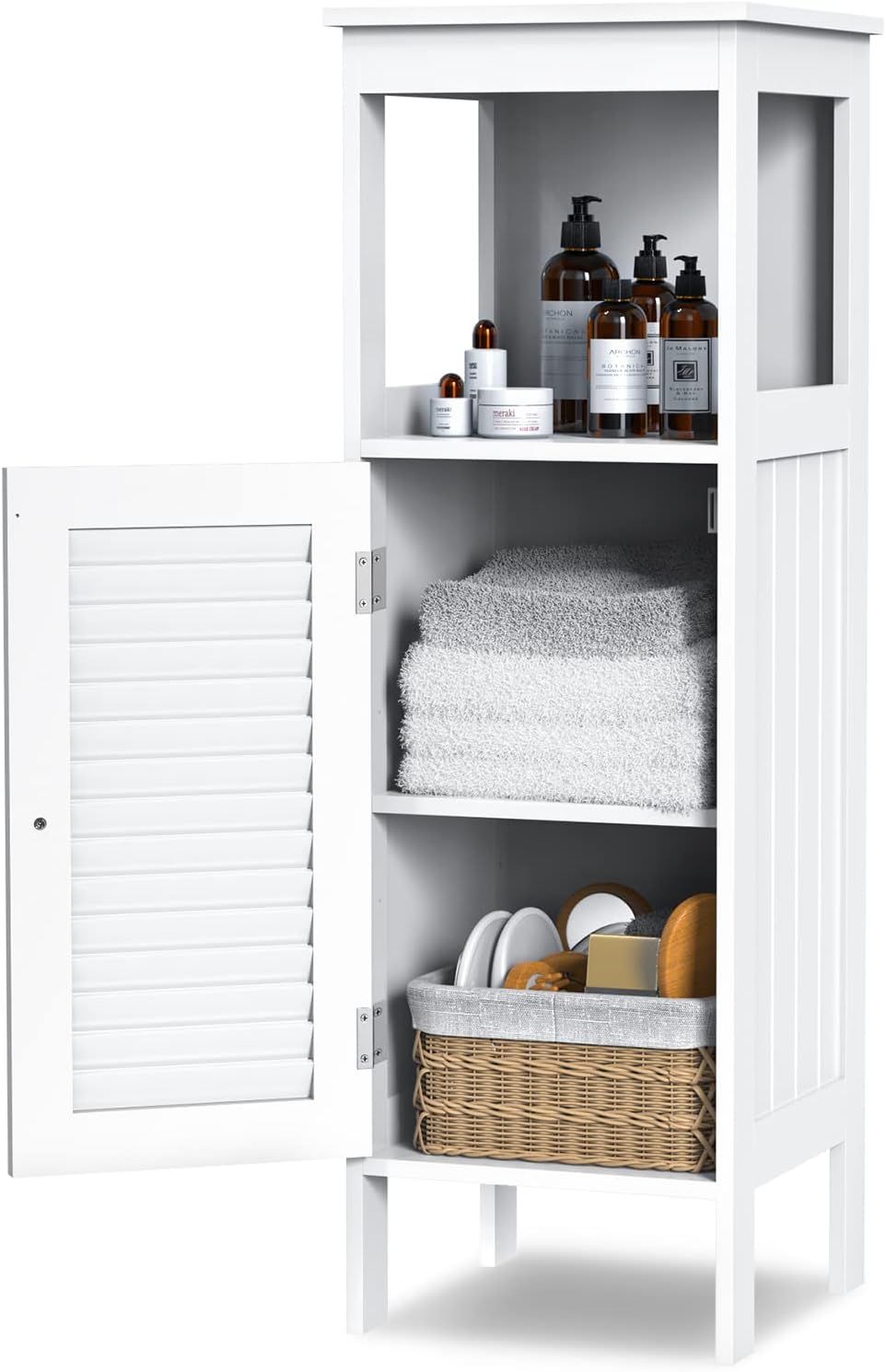 Grey Wooden Bathroom Storage Cabinet with 1 Door & Adjustable Shelf Y8229