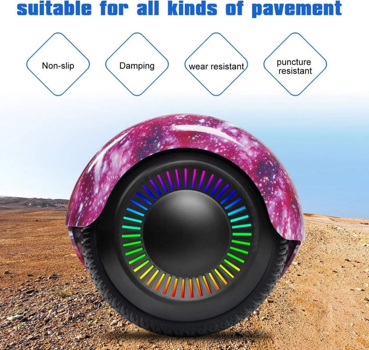Pink 6.5 Electric Balance Wheel Scooter with Wireless Speaker R7531
