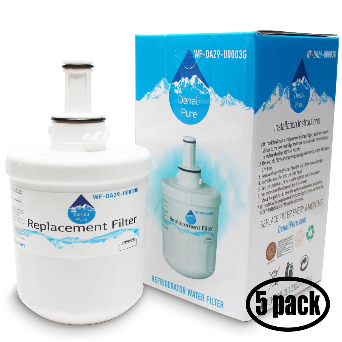 5-Pack Replacement Refrigerator Water Filter Cartridge W590941