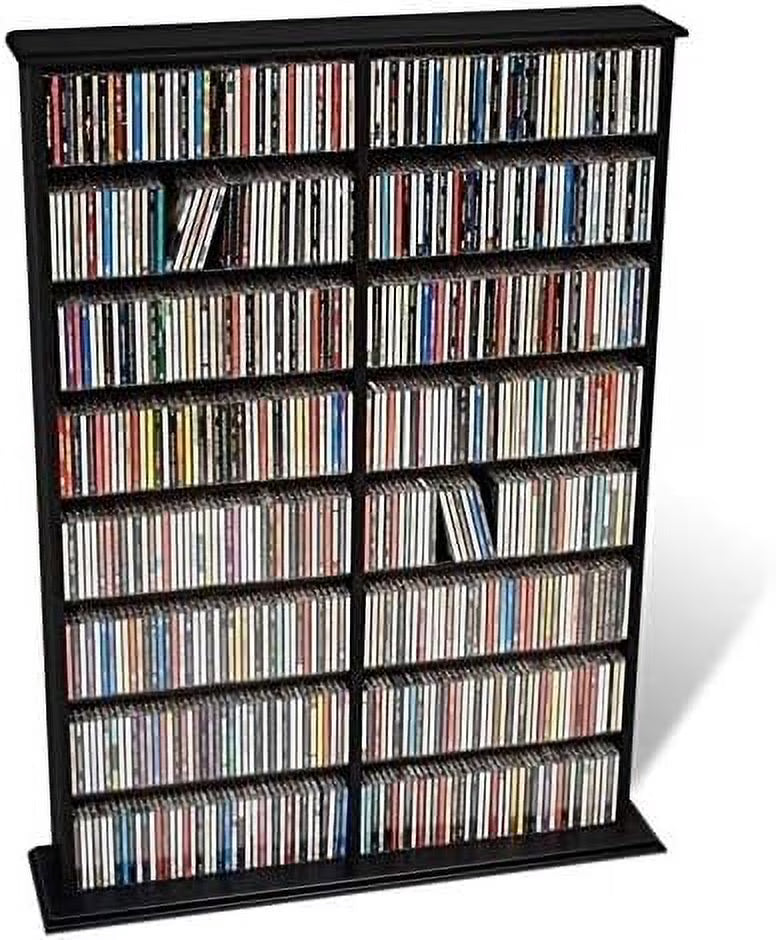 51" Double CD DVD Wall Media Rack in Black O288142
