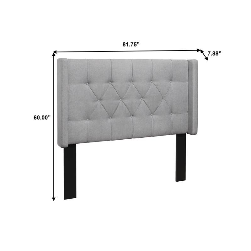 King Light Gray Linen Headboard C12729