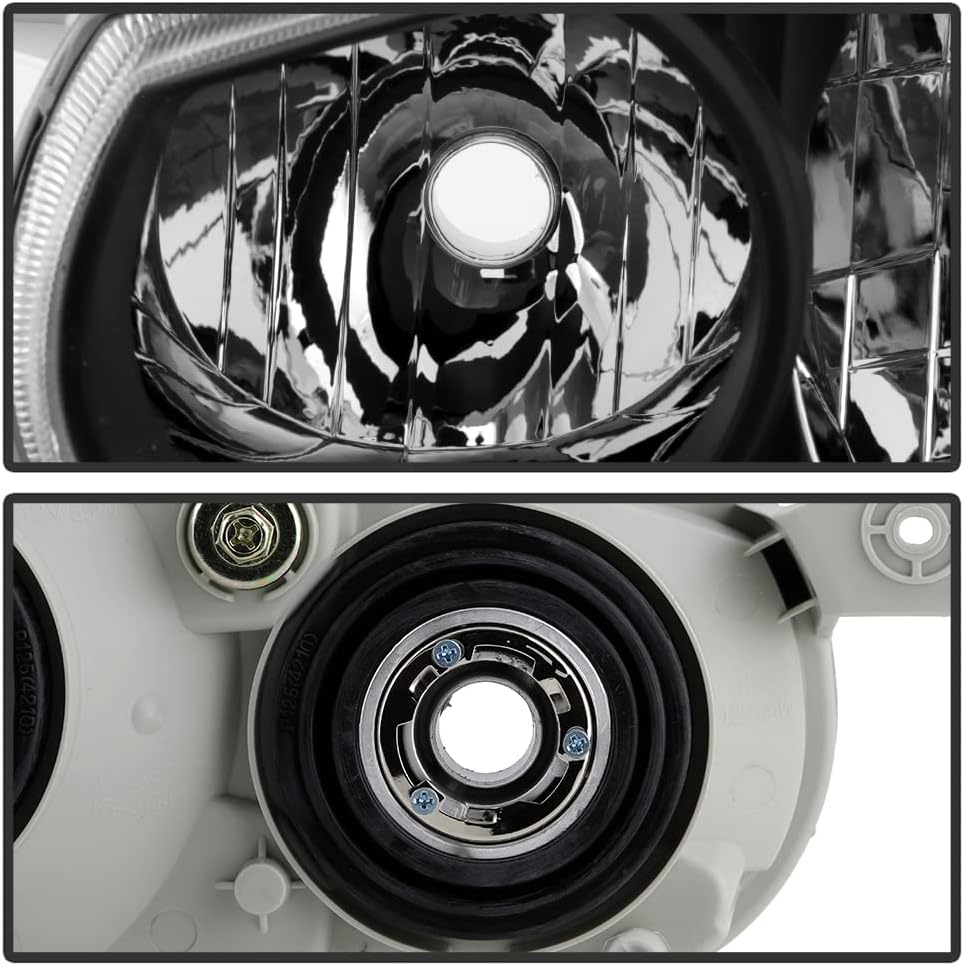 Black Housing Headlights Headlamps with Corner Signal Lamps Pair Set C700697