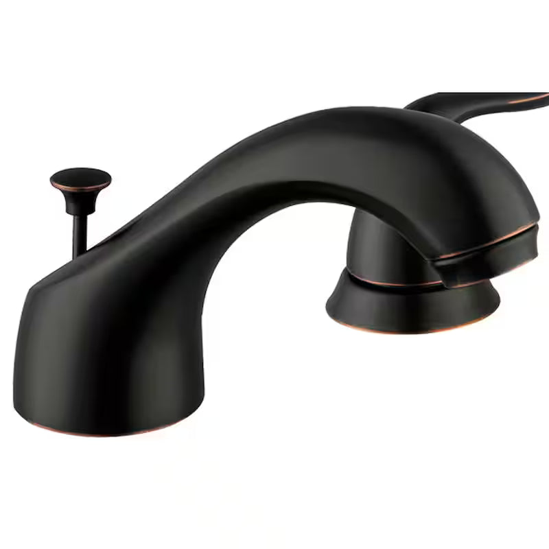8 in. Widespread Double-Handle Low-Arc Bathroom Faucet in Bronze F162