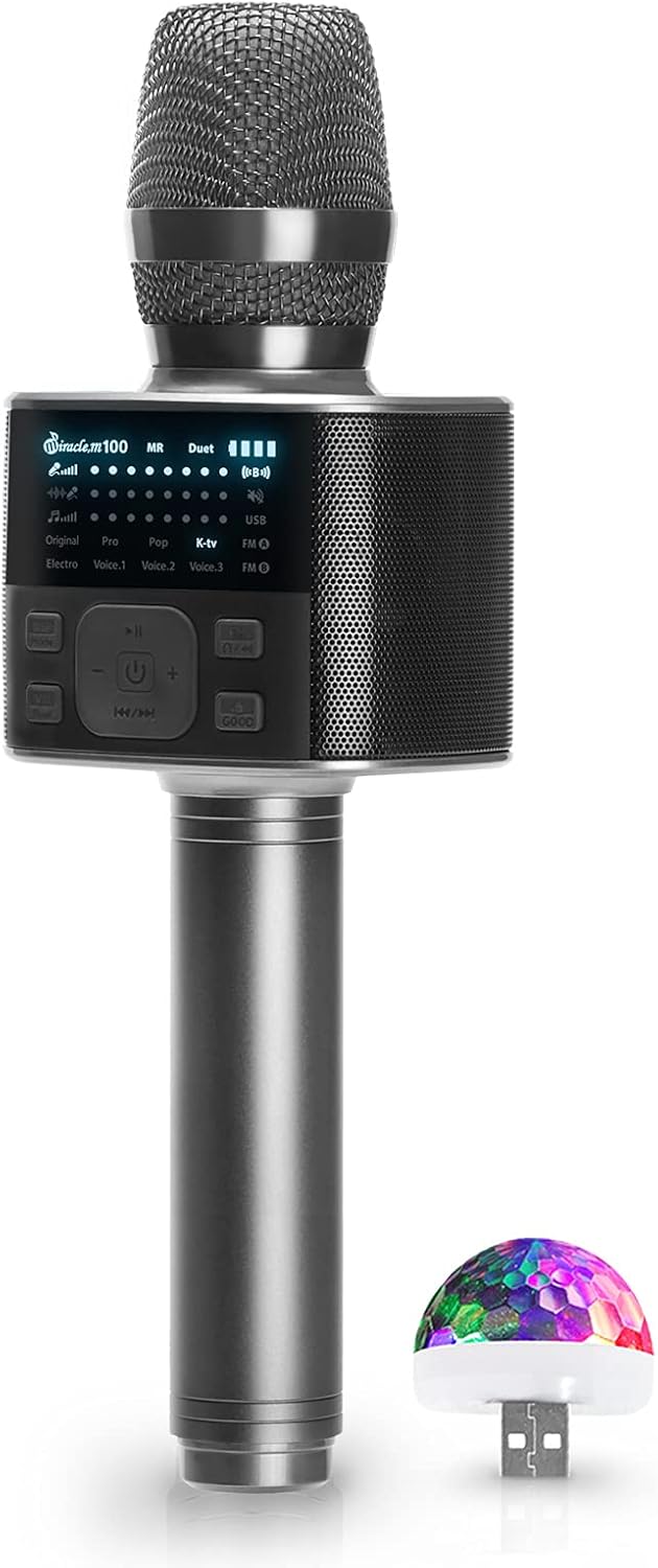 Bluetooth Karaoke Microphone with LED Screen Y8703