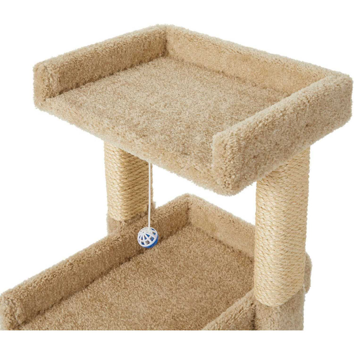 32-in Wooden Cat Tree with Toy B84808