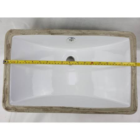 18 in. Rectangle Undermount Sink Set in White Z54456