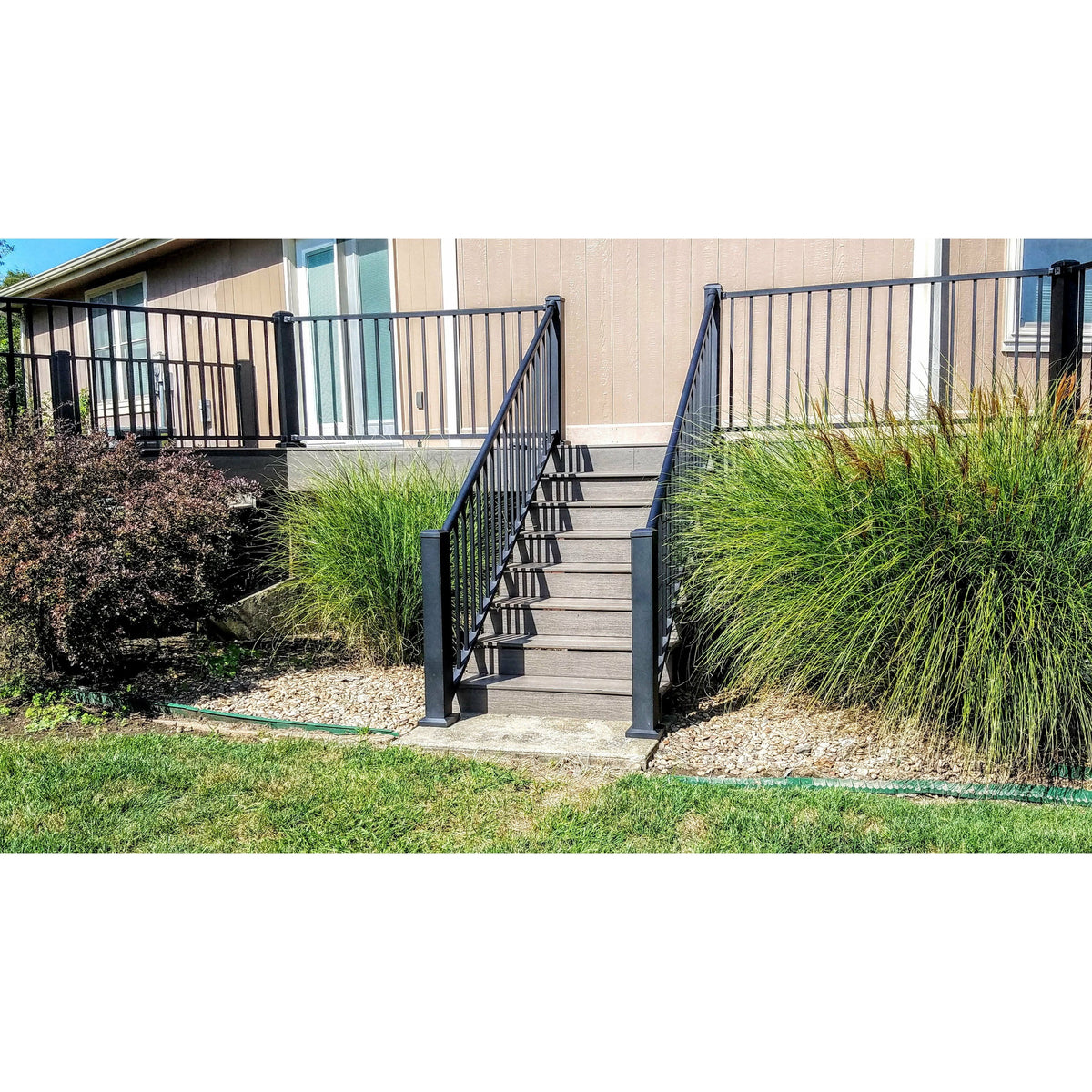 Textured Black Aluminum Rail Kit Stair Z954