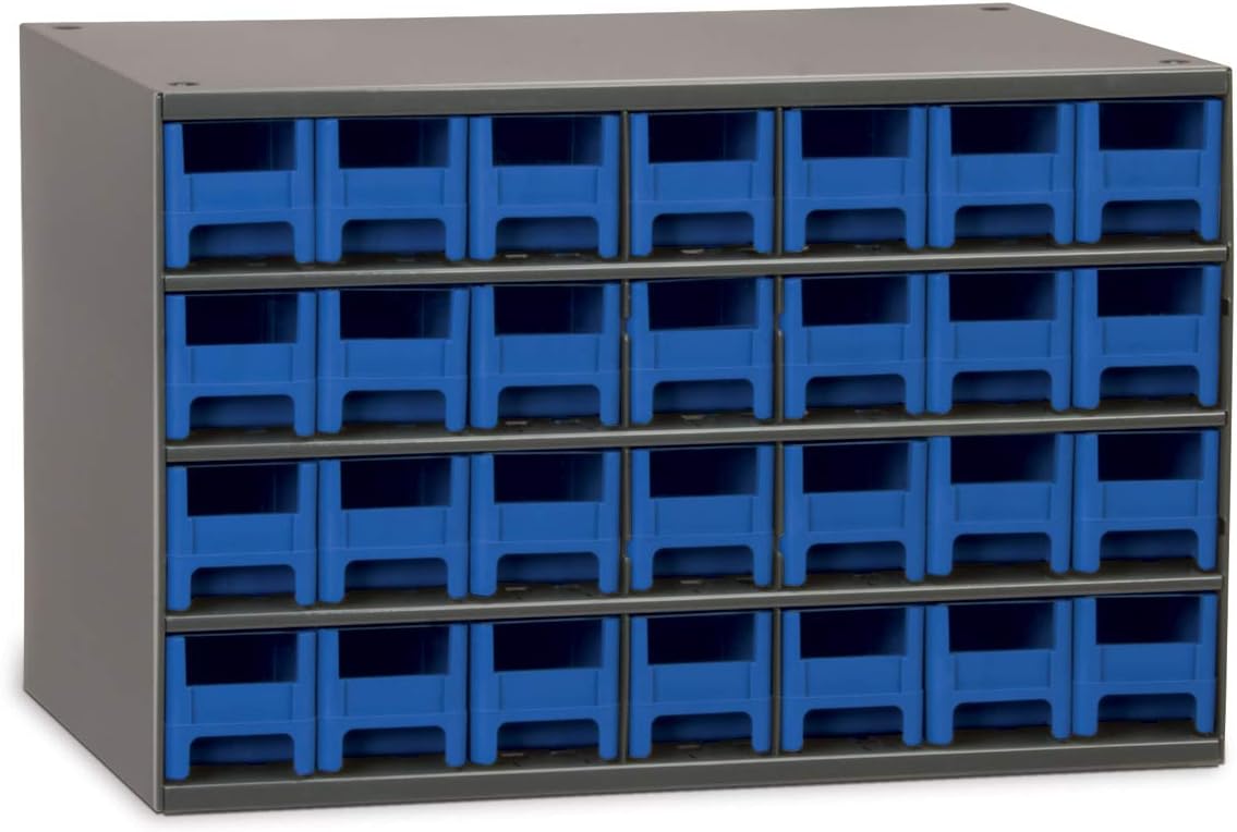 28-Drawer Steel Storage Cabinet, Gray Blue Z9898