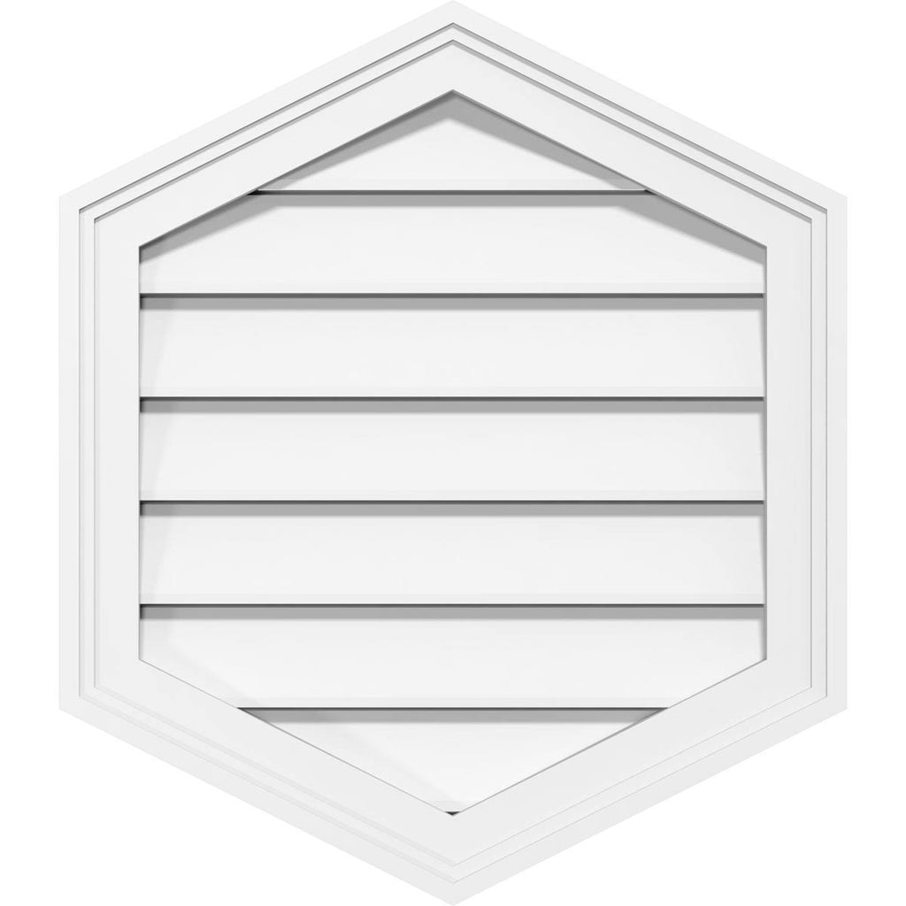 26x22W x 34x22H Vertical Peaked Surface Mount PVC Gable Vent P873