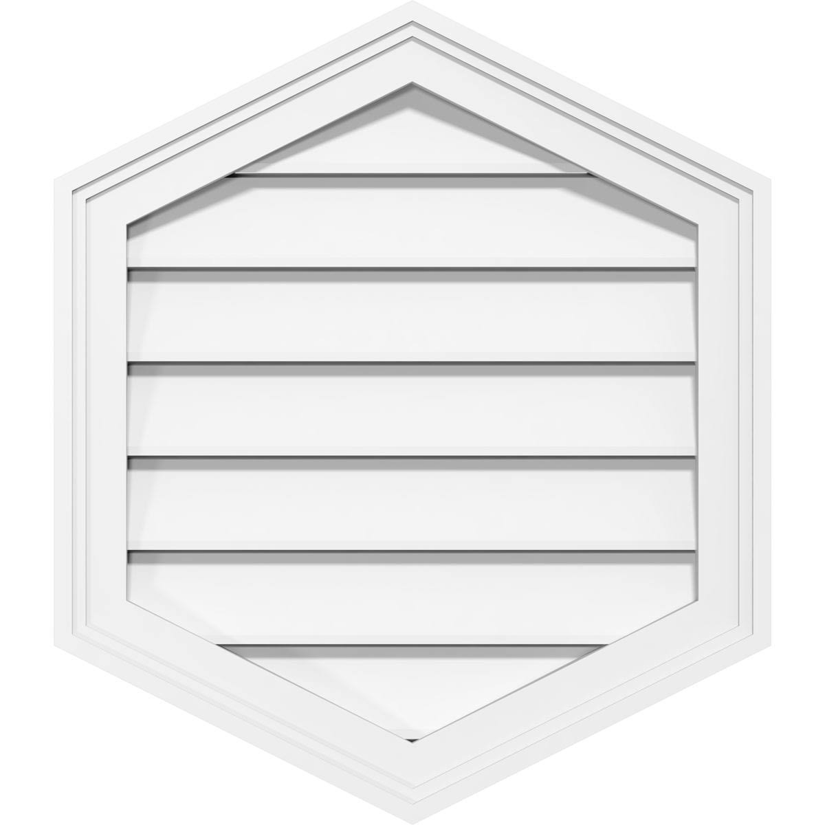 26x22W x 34x22H Vertical Peaked Surface Mount PVC Gable Vent P873