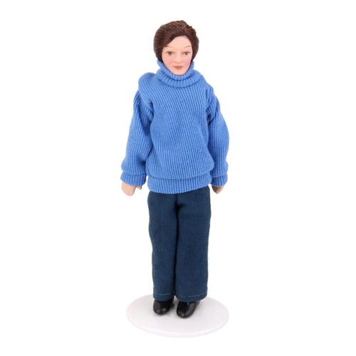 1/12 Dollhouse Miniature Porcelain Doll in Sweater Q29174