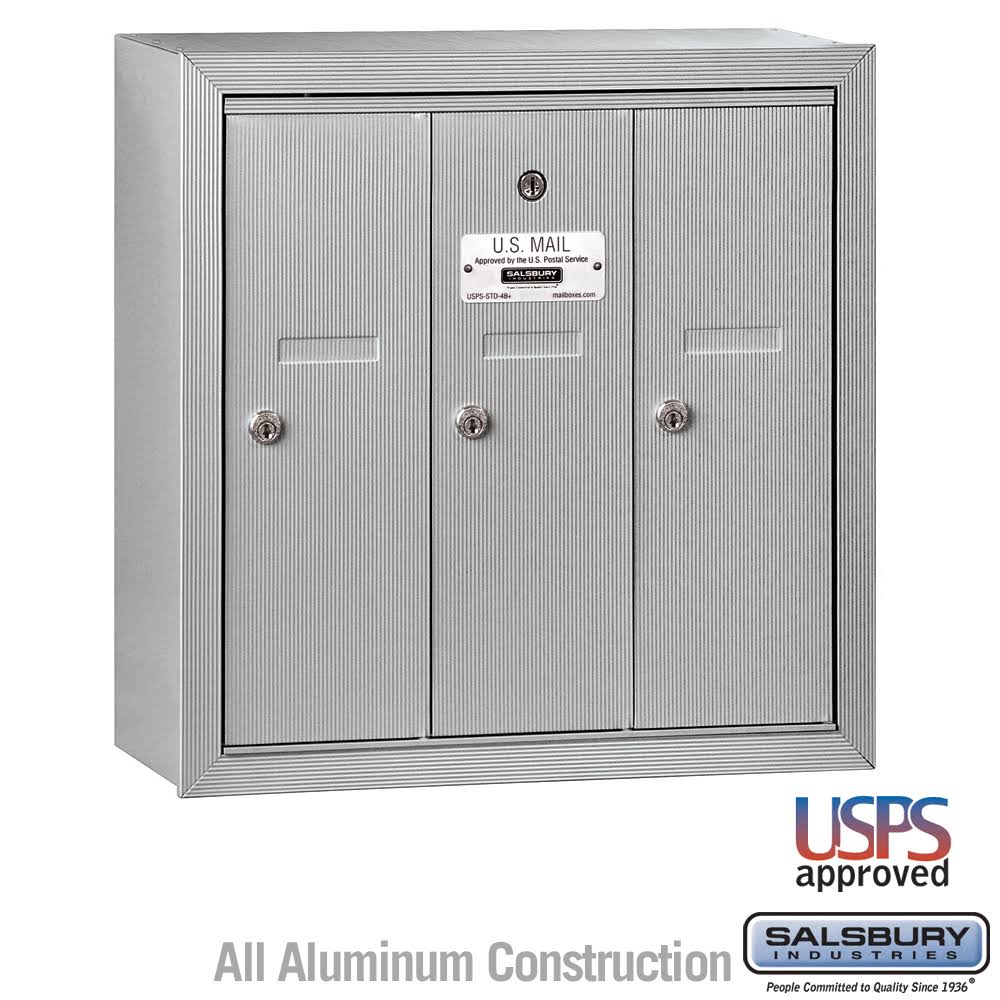 Aluminum 3 Door Vertical Mailbox E9484