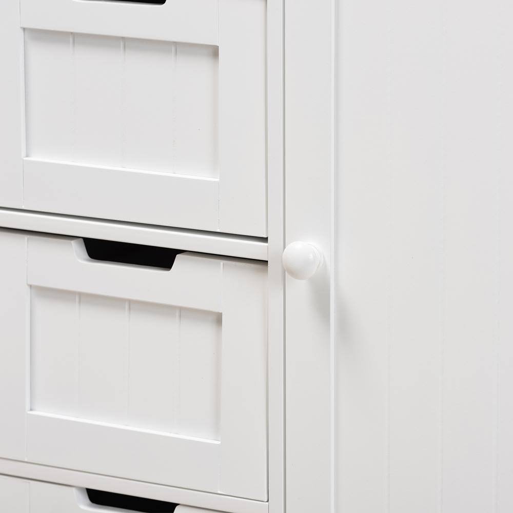 White 4-Drawer Wood Bathroom Storage Cabinet L83679