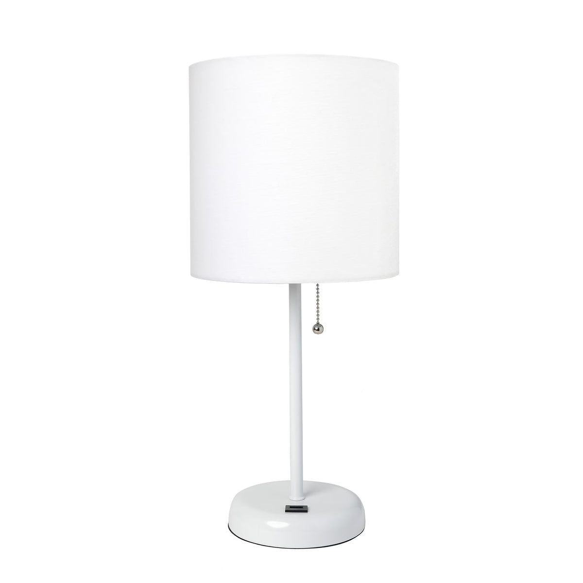 White Stick Lamp with Fabric Shade H10498