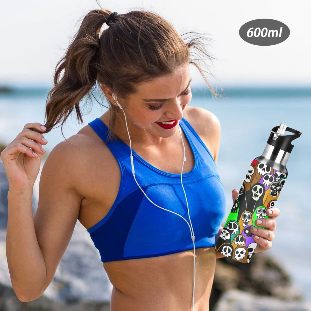 Stainless Steel Insulated Vacuum Flask Water Bottle with Straw Lid Z313
