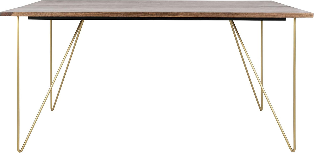 Walnut and Brass Dining Table A557