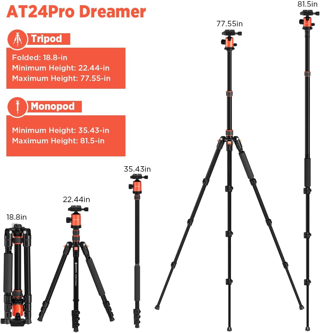 77’’ Aluminum Camera Tripod with 360 Degree Ball Head S4527