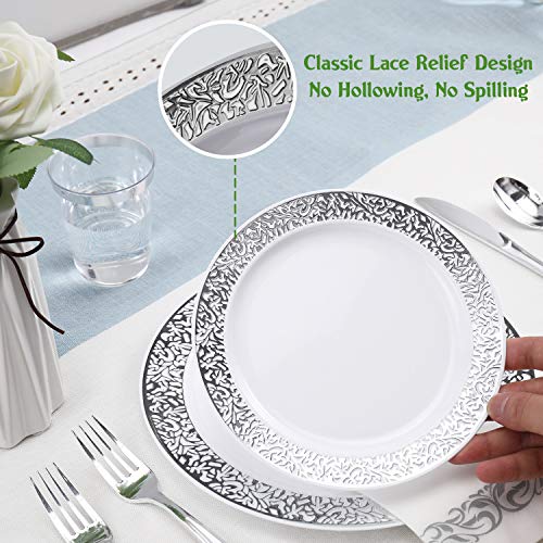 350 Ct Gold Plastic Dinnerware Set E24260