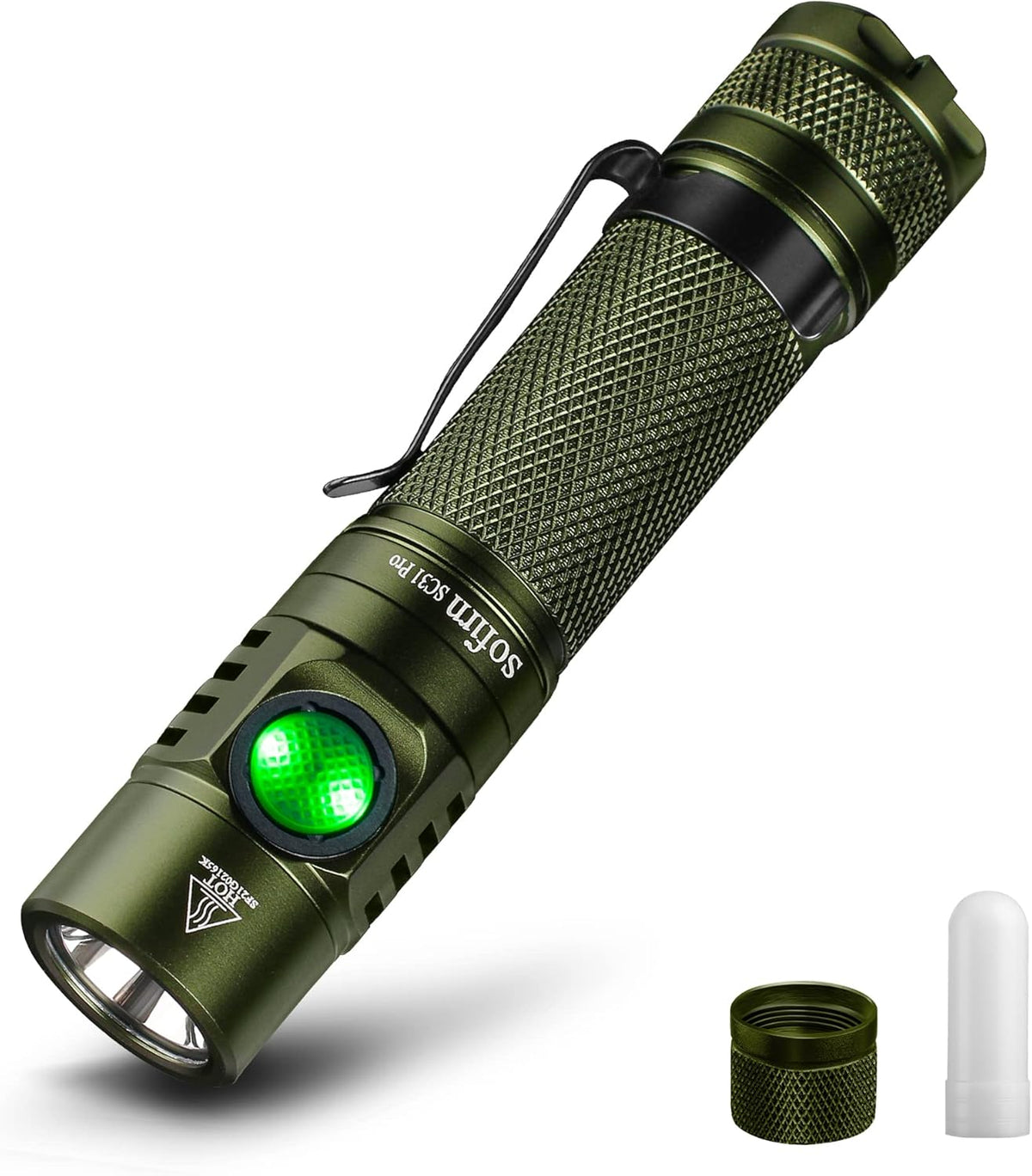 Rechargeable Flashlight 2000 Lumens with Diffuser, Magnetic Tail Cap U9008