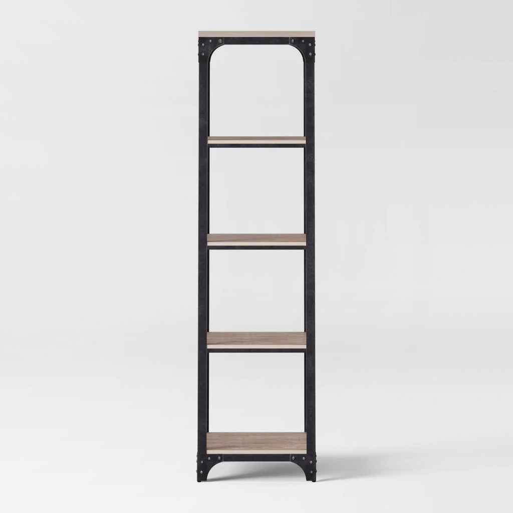 Gray 5 Shelf Narrow Bookcase X27825