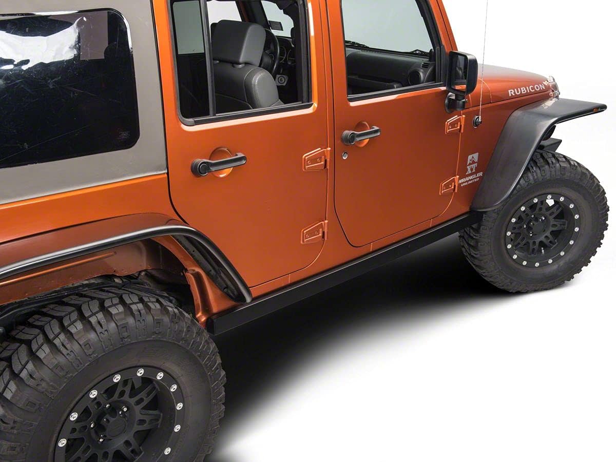 Textured Black Rubi Rails for Jeep Wrangler JK 4-Door W5958