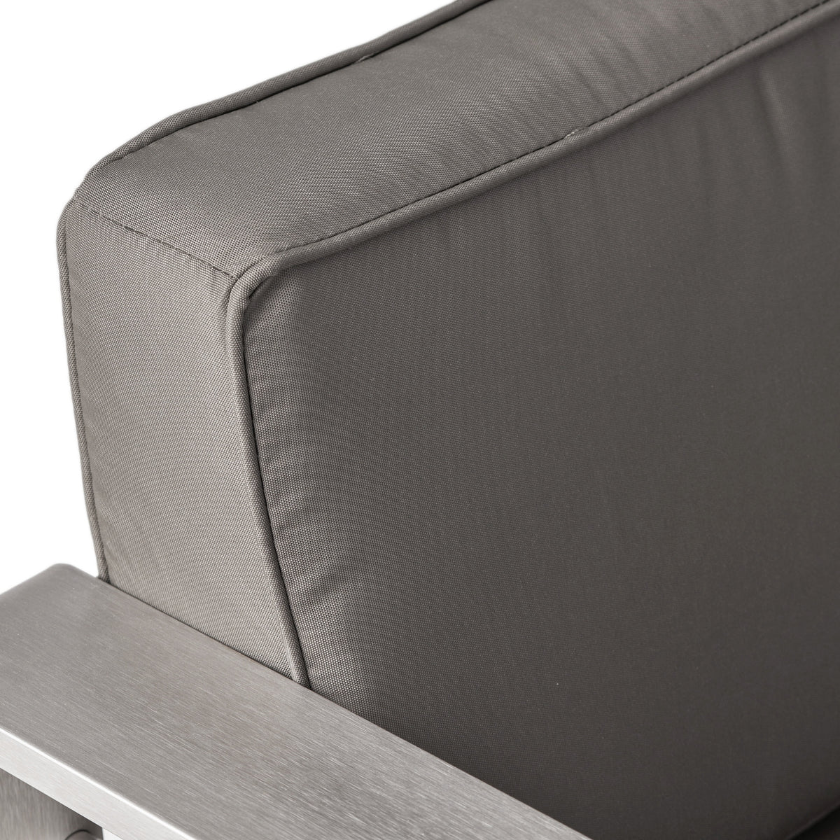 Aluminum Club Chairs with Cushions, Set of 2, Gray Z151
