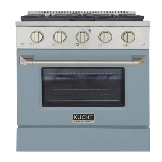 30 Pro-Style Natural Gas Dual Fuel Range with 4 Burners in Light Blue A448715
