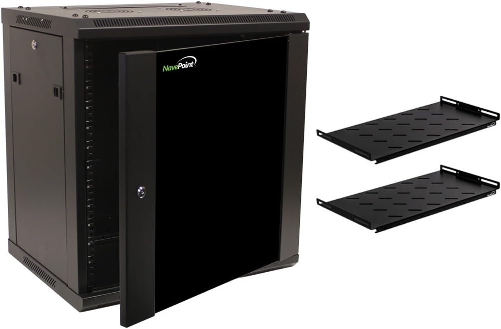 12U Wall Mount Network Server Cabinet Rack Enclosure Glass Door Lock Y72711