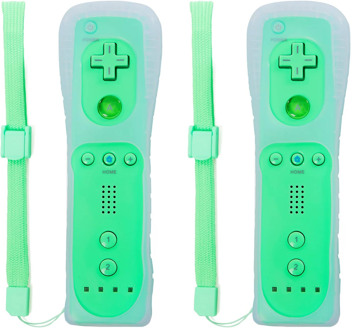 Light Blue Wii Remote Controller 2 Pack with Silicone Case and Wrist Strap Z2043