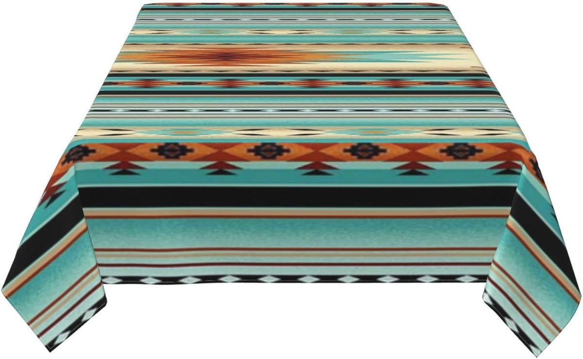 60 X 90 Inches Rectangular Navajo Print Tablecloth K3190