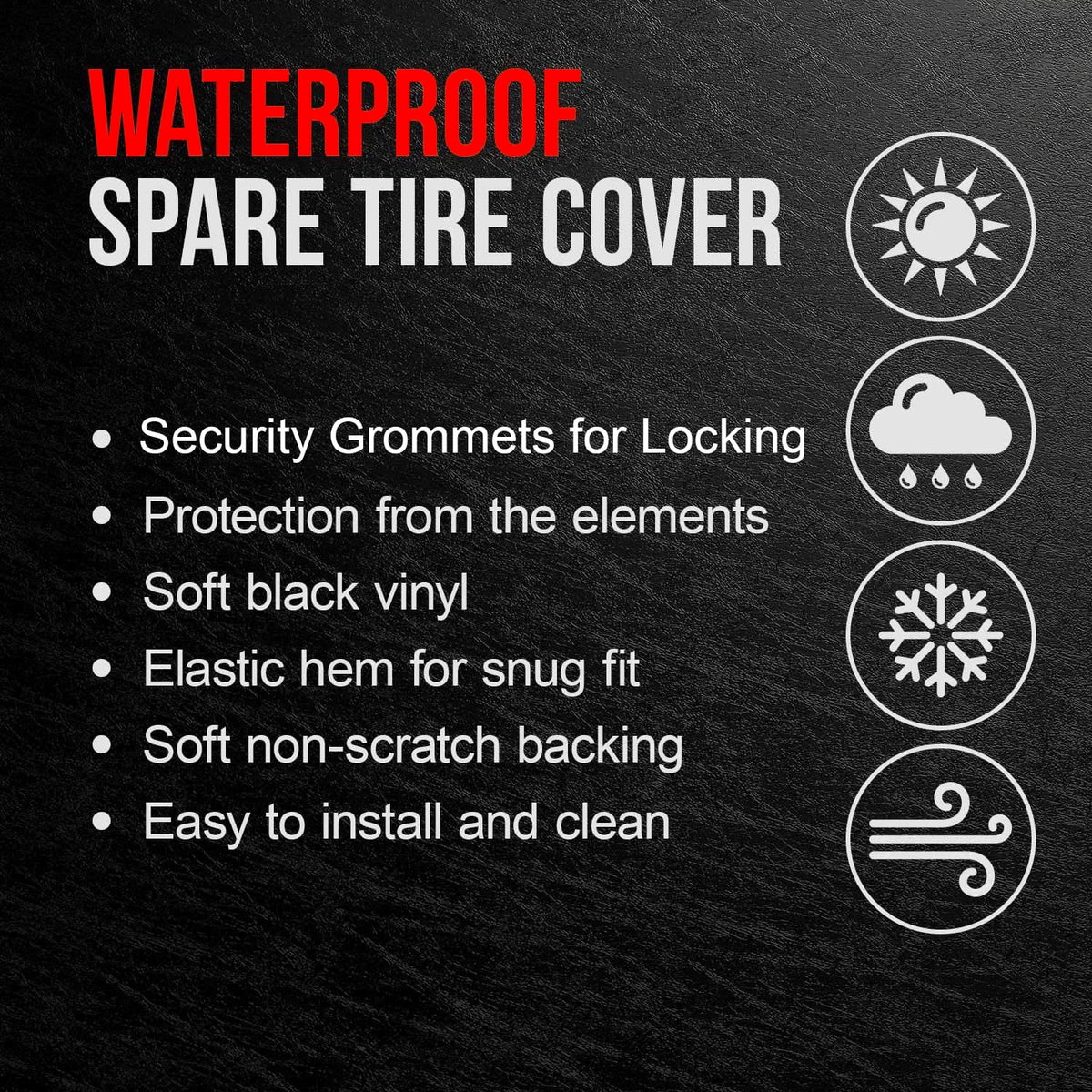 Black 28 Inch Tire Covers Q7545