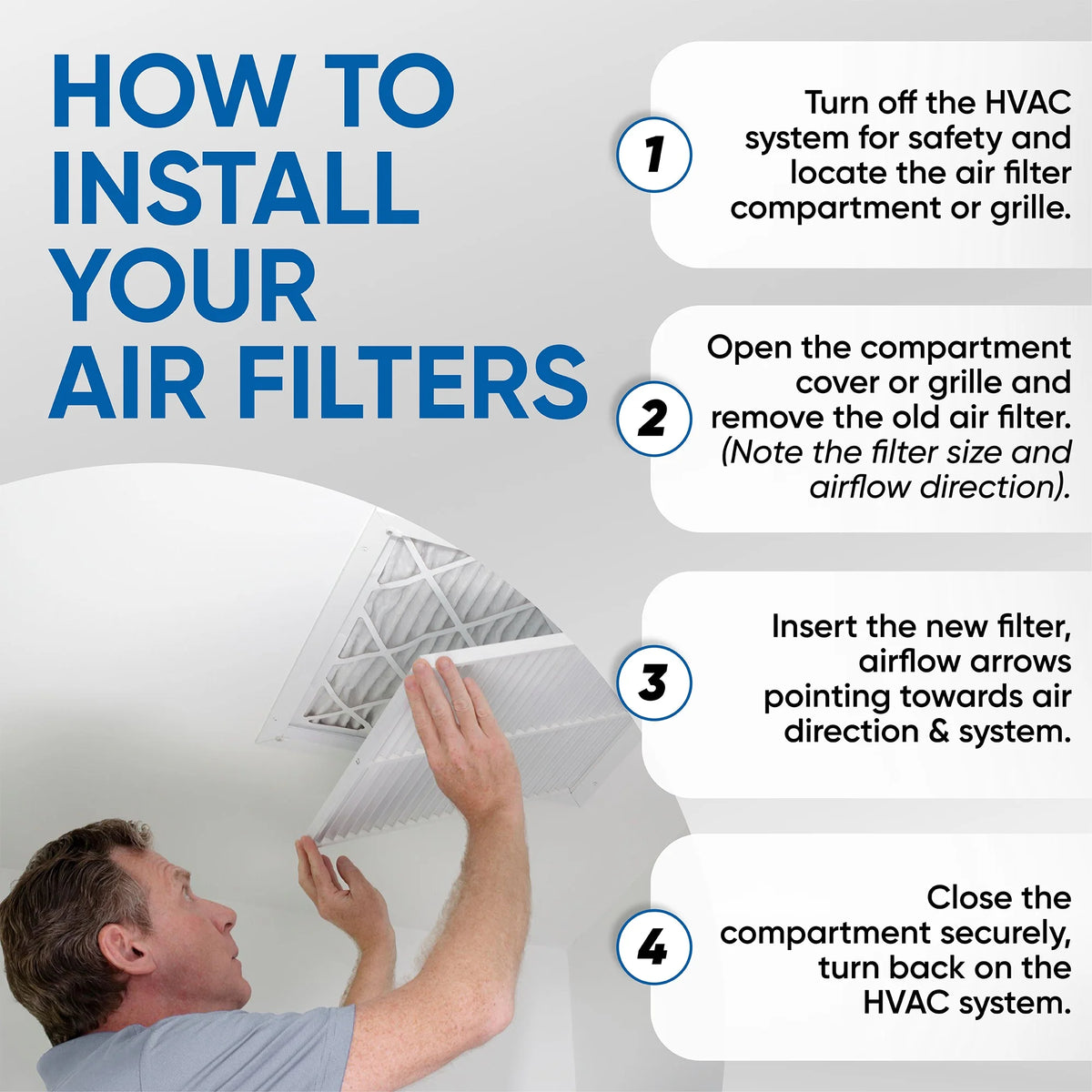 4 Pack MERV 13 Pleated AC Furnace Air Filters L97135