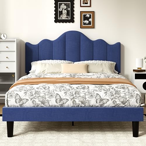 Queen Size Upholstered Platform Bed Frame with 4 Storage Drawers X31571