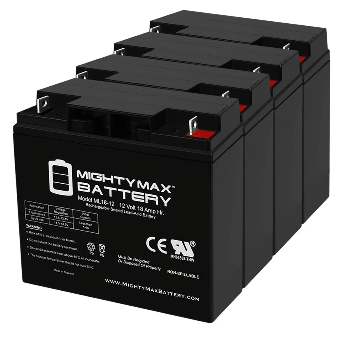 12V 18AH SLA AGM Rechargeable Deep Cycle Battery U3831