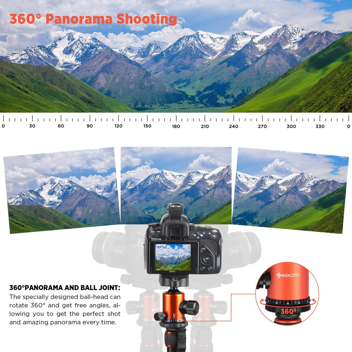77’’ Aluminum Camera Tripod with 360 Degree Ball Head S4527
