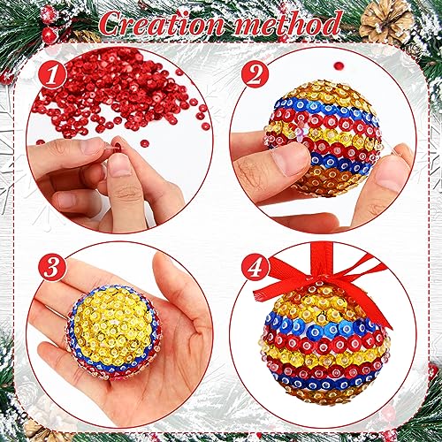 20 Sets Christmas Crafts Sequin Ornaments Kit M27748
