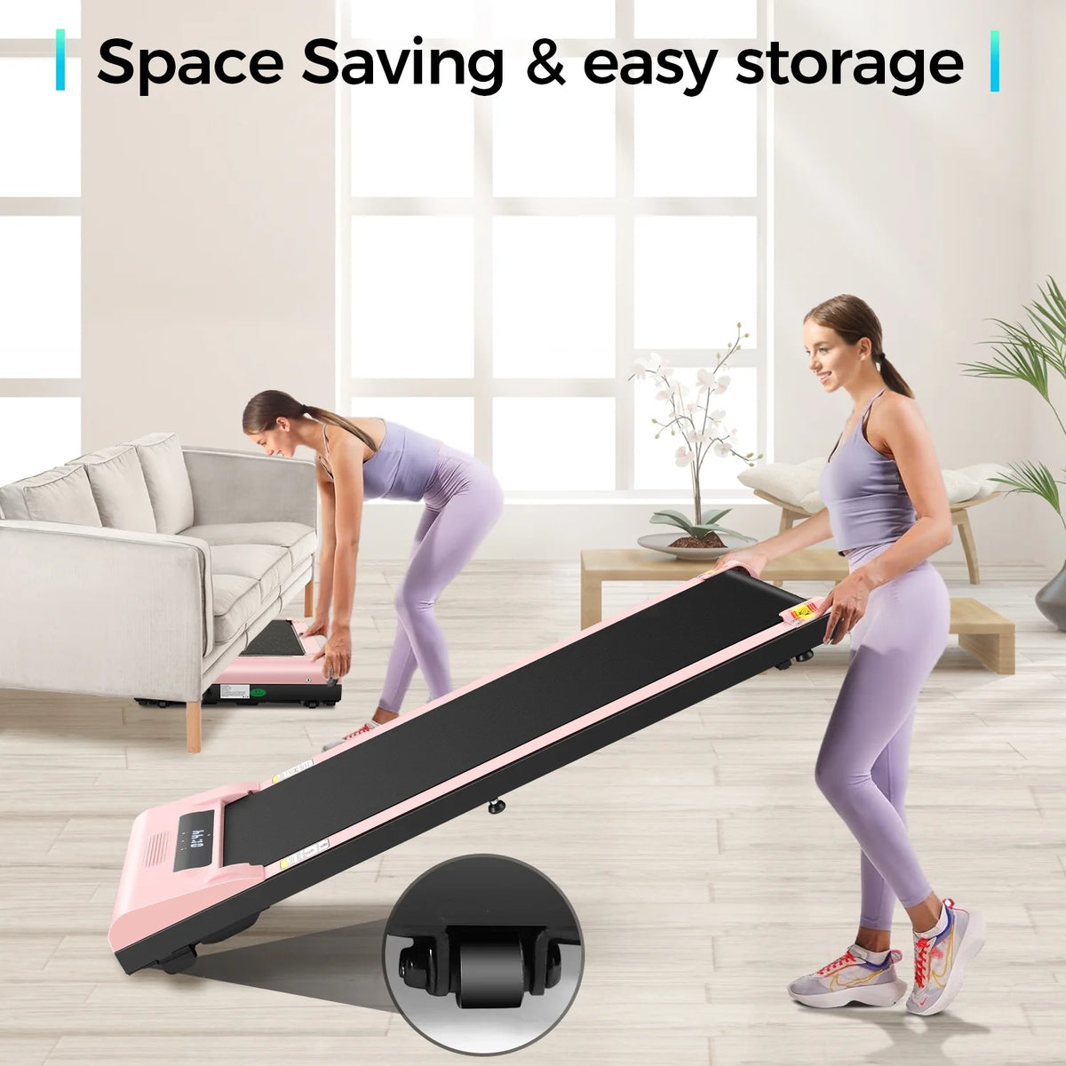Pink Walking Pad Under Desk Treadmill P5562