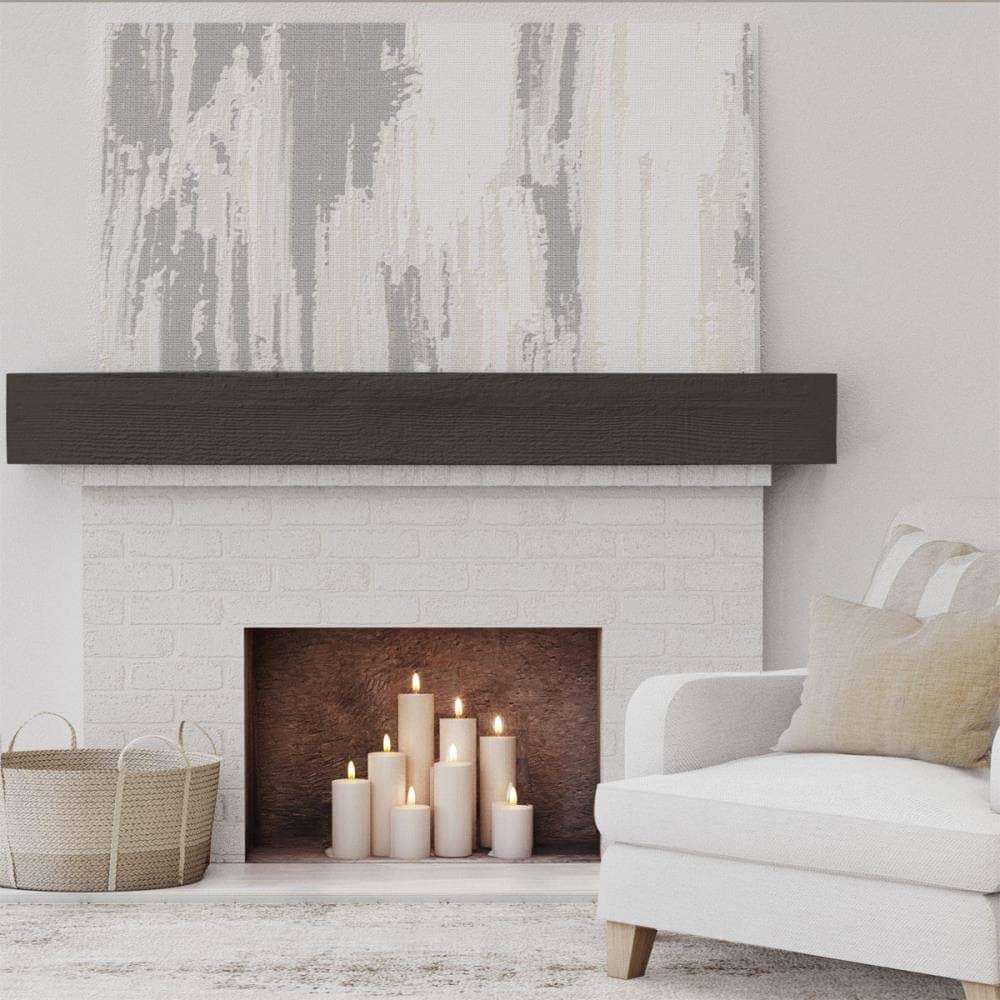 Rough Sawn Faux Wood Fireplace Mantel V178483