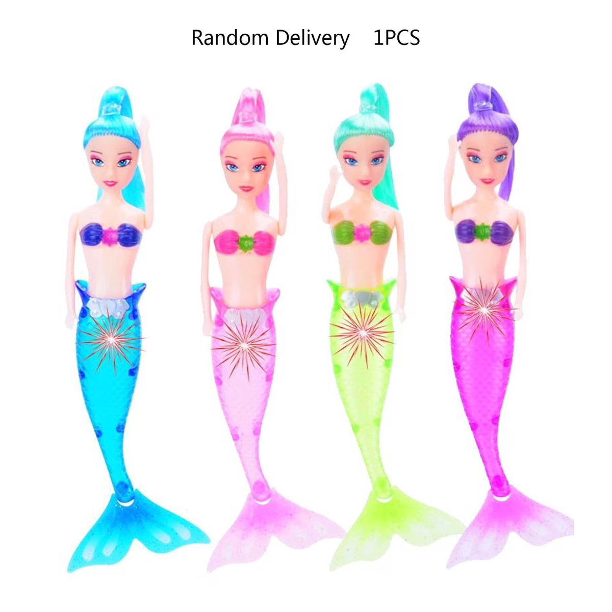 Realistic Mermaid Doll with Lighting Tail Bathtub Toy U35216