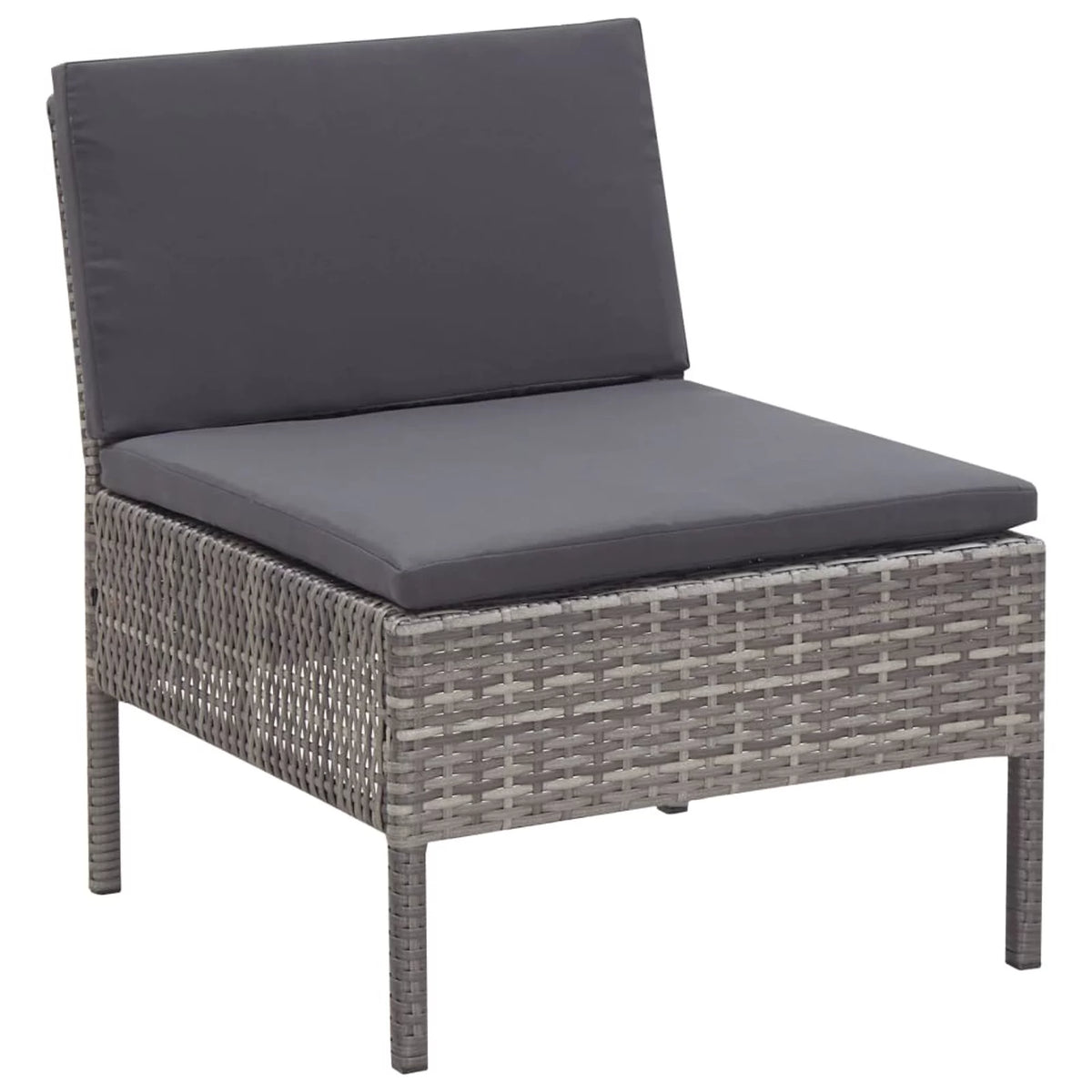 5 Piece Gray Poly Rattan Patio Sofa Set with Coffee Table U77623