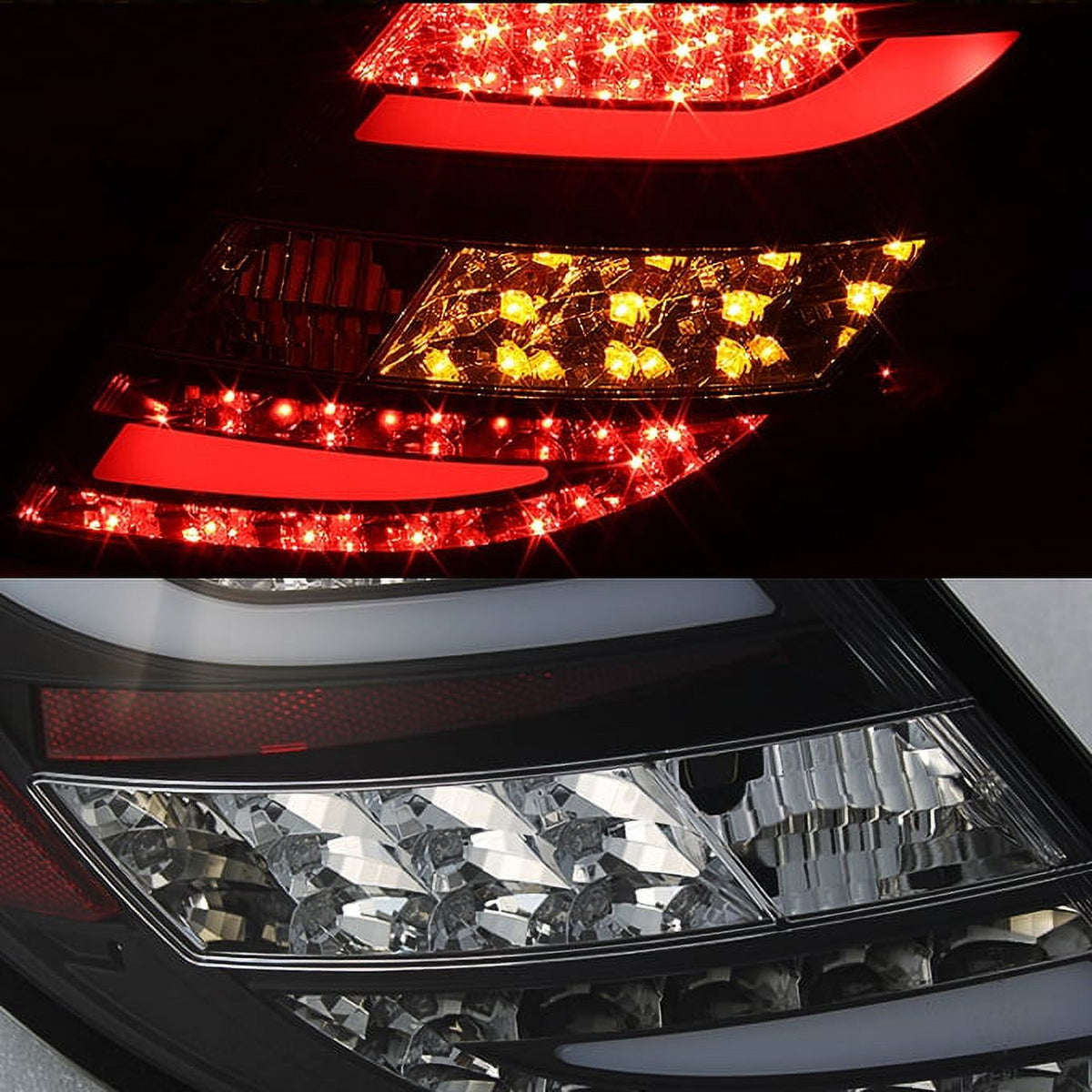Black Bezel Rear LED Tail Lights Pair L294