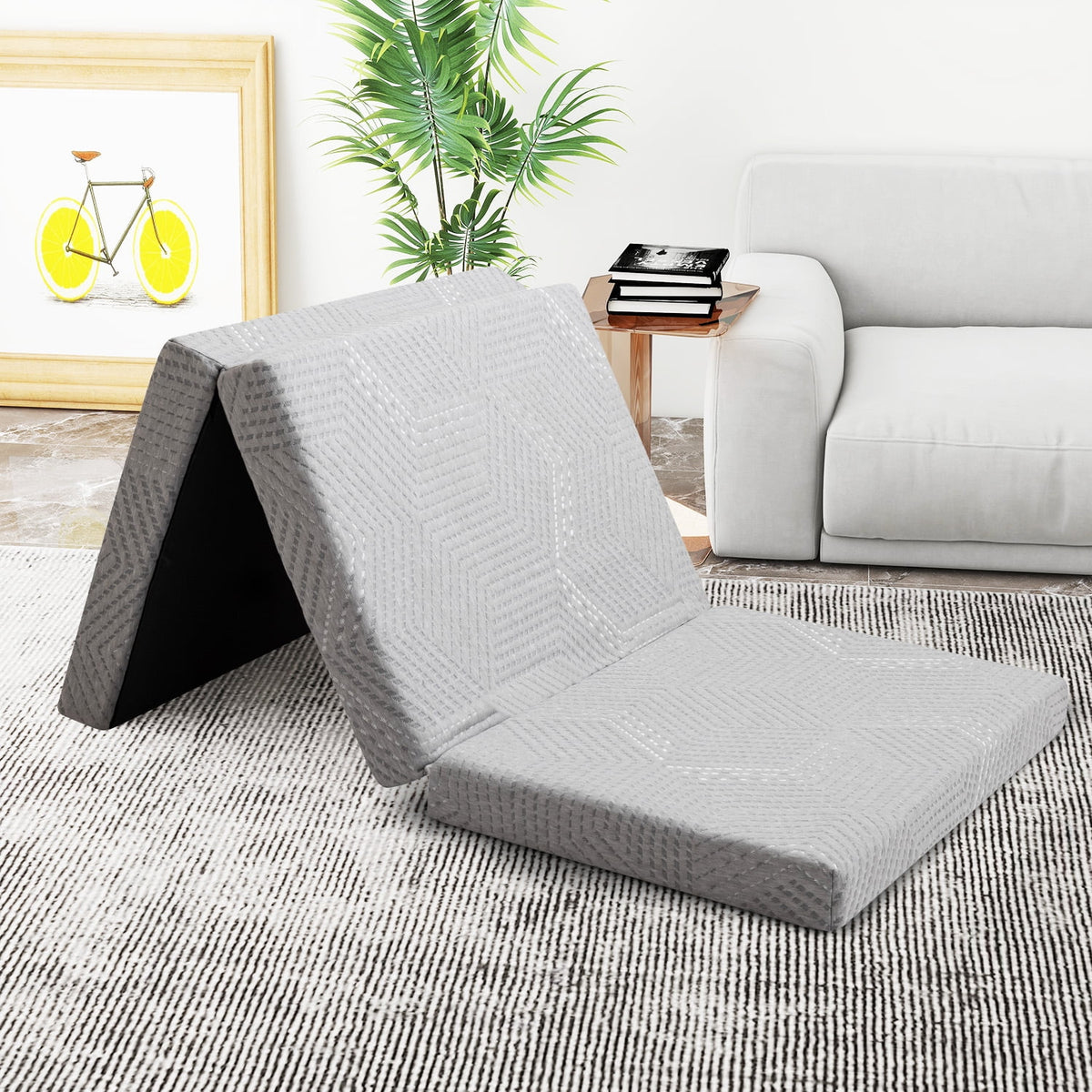 4 Inch Tri Folding Memory Foam Mattress Queen D67038