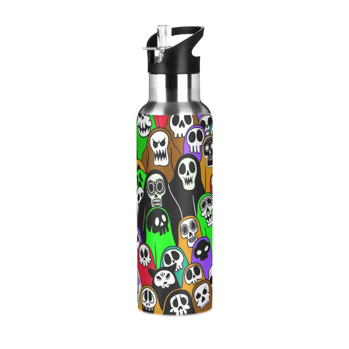 Stainless Steel Insulated Vacuum Flask Water Bottle with Straw Lid Z313