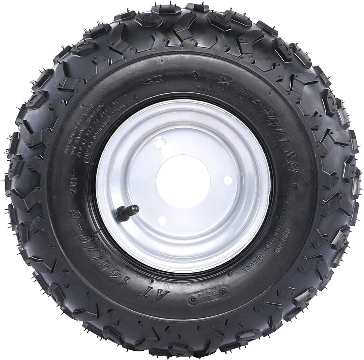4PCS 145/70-6 Tubeless Wheel Tires with 6'' Rims for ATV Go Kart UTV Quad Bike W43431