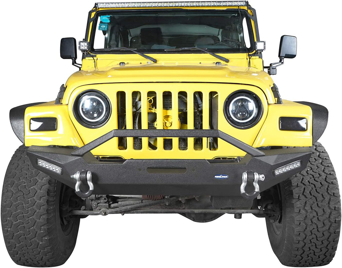 Front Bumper & Rear Bumper with Tire Carrier & Winch Plate & LED Lights F227925