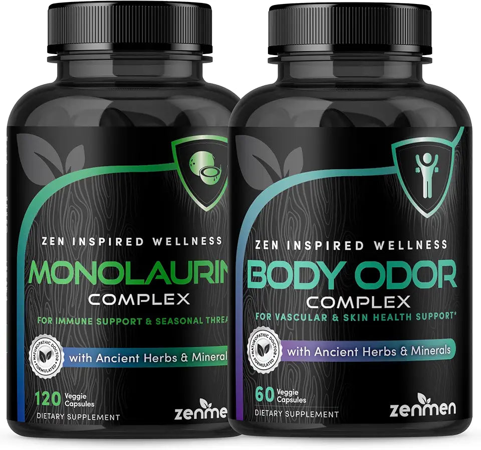 Body Odor Supplement and Monolaurin Capsules Bundle P837