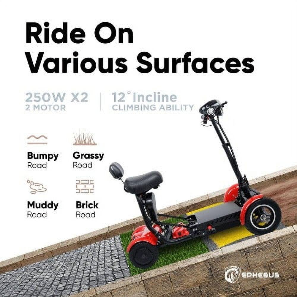 Folding Mobility Scooter 4-Wheel Long Range Blue A48084