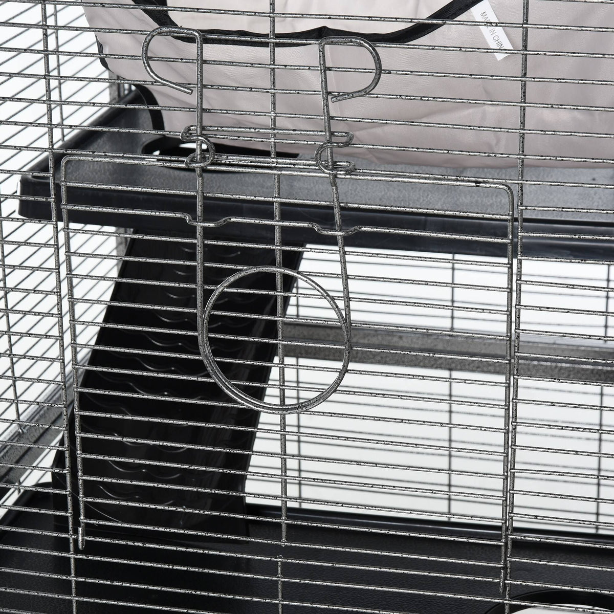 Rolling Small Animal Cage with 4 Platforms and Removable Tray Silver Grey G28123
