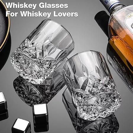 Crystal Whiskey Glasses Set of 8, 11 oz Clear Old Fashioned Glasses B92743